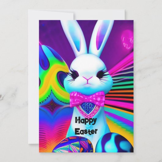 イースター ウサギ テンプレート 招待状 (正面)