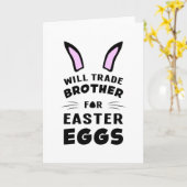 イースター ウサギ 動物 卵 クール ユニーク ギフト アイデア カード (黄色い花)