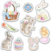 イースター ウサギ 春のバスケット ギフトセット シール (正面)