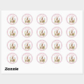 イースター ウサギ 水彩フラワーリース かわいい ラウンドシール (シート)