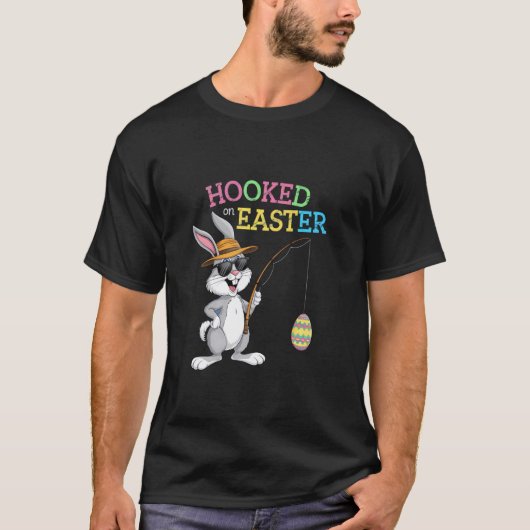 イースター+ウサギ+釣り+卵+楽しい+休日+イースター Tシャツ (正面)