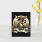 イースター・エッグ・ハンター・ディア・バック・バイク・キャップ・ディア・ハンティング・イース カード (黄色い花)