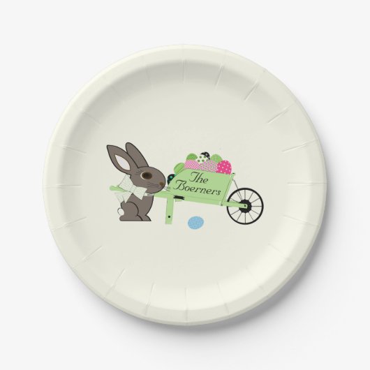 イースター オーダーメイド うさぎ 卵 紙皿 (正面)