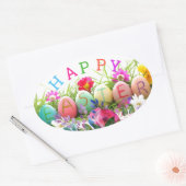 イースター オーバル ステッカー (封筒)