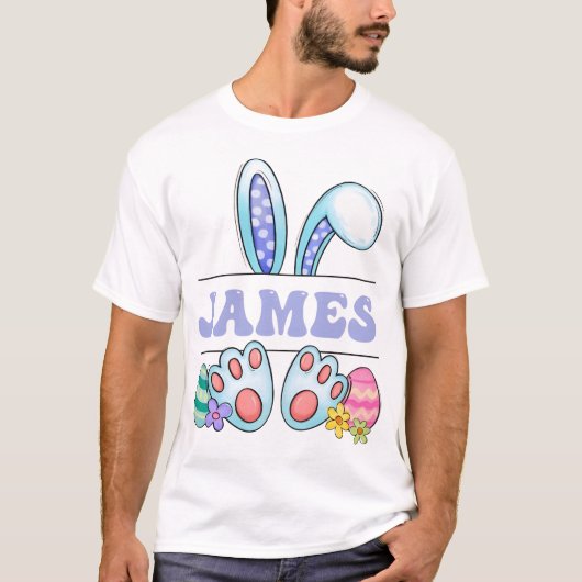 イースター カスタム かわいい うさぎ 子供 イースター ファミリー Tシャツ (正面)