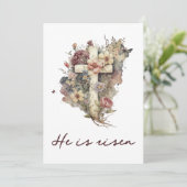 イースター カード、キリストの復活 カード、花の十字架 カード (スタンド正面)