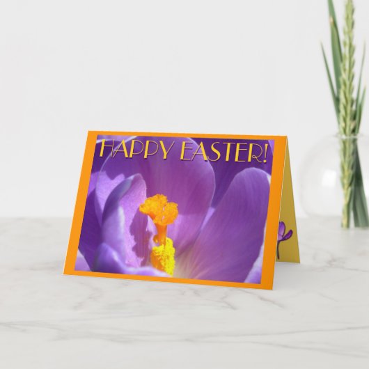 イースター カード 青い花 カスタム グリーティング カード (正面)