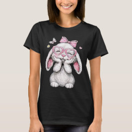 イースター キッズTシャツ 女の子 かわいい ウサギ 顔 ピンク Tシャツ
