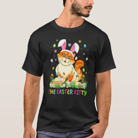 イースター・キティ・イースターエッグ・ウサギ耳・子猫・猫 Ea Tシャツ (正面)