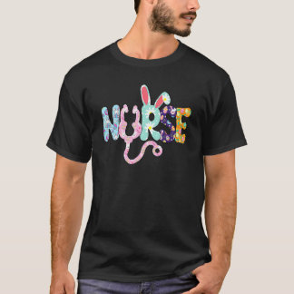 イースター・キュートバニーの聴診器付きスクラブ看護師ライフ Tシャツ