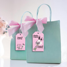 イースター ギフト タグ レトロ フラワー パワー ウサギ