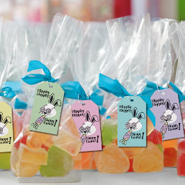 イースター ギフト タグ レトロ フラワー パワー ウサギ