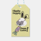 イースター ギフト タグ レトロ フラワー パワー ウサギ (正面)