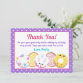 イースター クッキー ドーナツ スイーツ 誕生日パーティー サンキューカード (スタンド正面)