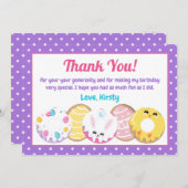 イースター クッキー ドーナツ スイーツ 誕生日パーティー サンキューカード (正面/裏面)