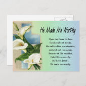 イースター・クリスチャン彼は私を価値のあるものにした シーズンポストカード (正面/裏面)