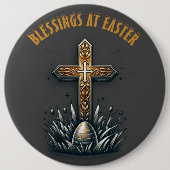 イースター・クリスチャン・クロスの恵み | 缶バッジ (正面)