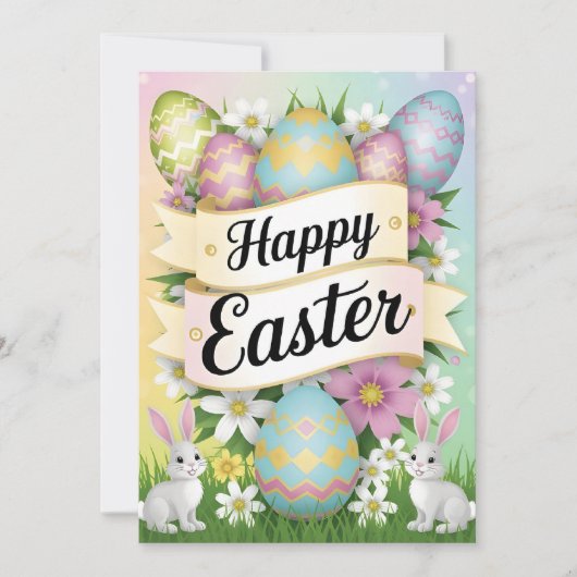 イースター グラフィック デザイン アート 招待状 (正面)