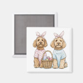 イースター ゴールデンドゥードル 犬 マグネット (正面/裏面)
