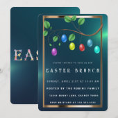 イースター  ゴールドフレーム  かわいい卵 招待状 (正面/裏面)