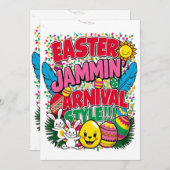 イースター・ジャミン' カーナバル・スタイル・カード 招待状 (正面/裏面)