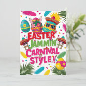 「イースター・ジャミン・カーニバル」ポップアップ・グリーティングカード 招待状 (スタンド正面)