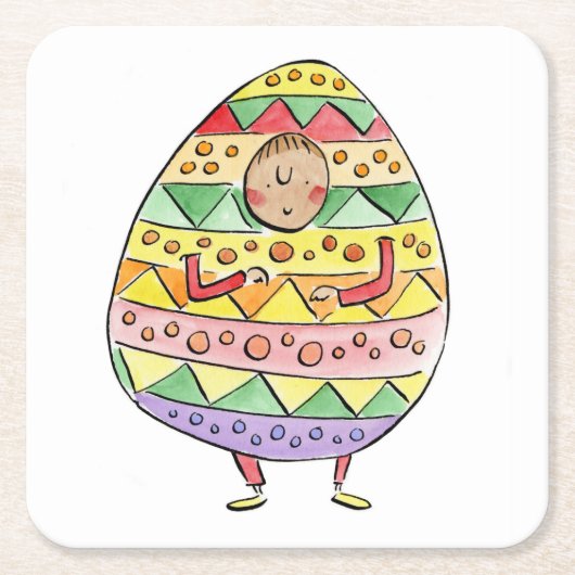 イースター スクエアペーパーコースター (正面)