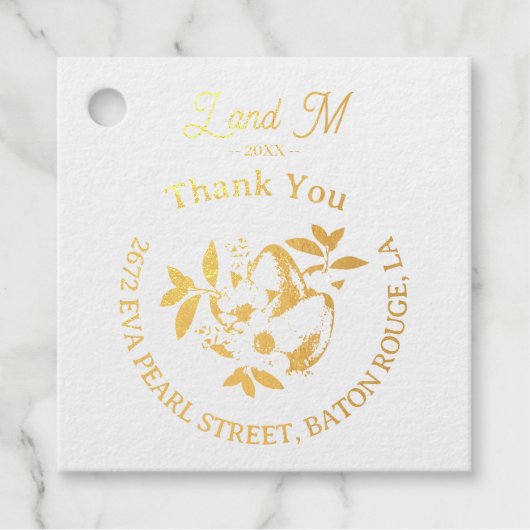 イースター スタイル イニシャル ネーム サンクス フェイバータグ (正面)