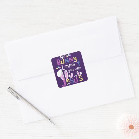 イースター ステッカー - イエス様ほど愛してくれるウサギはいない (封筒)