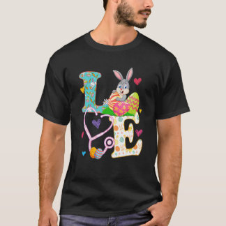 イースター ステッキ ネーズ 看護師 復活祭 ウサギ Tシャツ