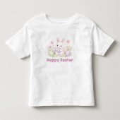 イースター スプリング デザイン - かわいいイースター うさぎ トドラーTシャツ (正面)