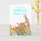イースター スペシャル 孫  ヴィンテージ ウサギ カード (黄色い花)