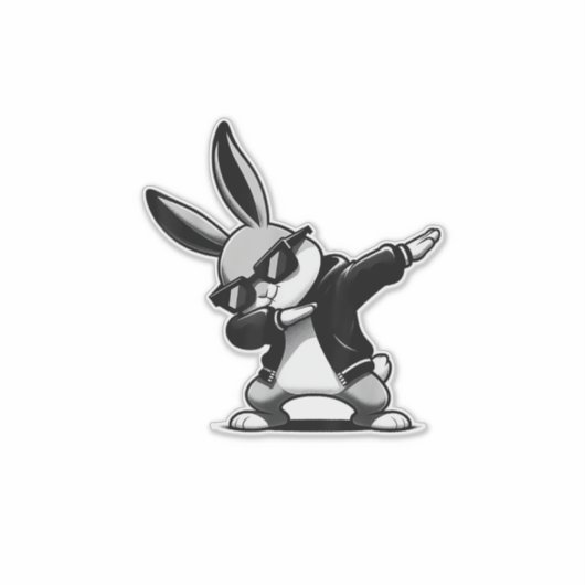 イースター ダビング うさぎ ヒップホップ イースター デイ ボーイ キッズ シール (正面)