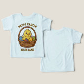 イースター チック トドラーTシャツ｜名前のカスタマイズ (デザイン正面&裏面)