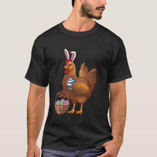 イースター・デイ・チキン・ウサギの耳 ファン・エッグス ファー Tシャツ