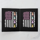 イースター デーのアメリカのウサギ付き国旗 カード (内部)