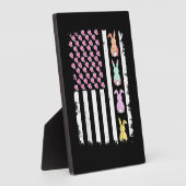 イースター デーのアメリカのウサギ付き国旗 フォトプラーク (側面)