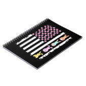 イースター デーのアメリカ国旗とウサギ ノートブック (左側)