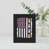 イースター デーのアメリカ ウサギの国旗 シーズンカード (スタンド正面)