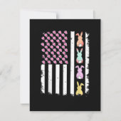 イースター デーのアメリカ ウサギの国旗 シーズンカード (正面)