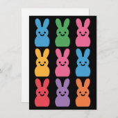 イースター デー ウサギ 卵 格子模様 ヒョウ シーズンカード (正面/裏面)