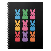 イースター デー ウサギ 卵 格子模様 ヒョウ ノートブック (正面)
