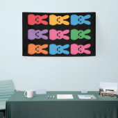 イースター デー ウサギ 卵 格子模様 ヒョウ 横断幕 (トレードショー)