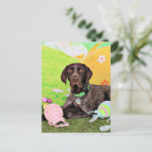 イースター – ドイツ語ショートヘアのポインタ – Kaiser シーズンポストカード (スタンド正面)