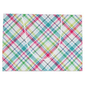 イースター – "ハッピーイースター"ワードアートストライプオン ラージペーパーバッグ (裏面)