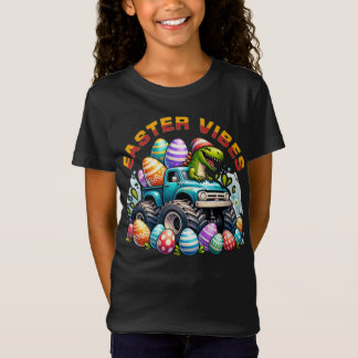 イースター・バイブス・ディノのモンスタートラックとイースターエッグ Tシャツ