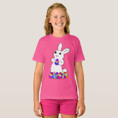 イースター・バニーとカラフルな卵 Tシャツ (正面フル)