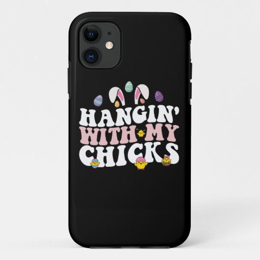 イースター・バニーとガールズ・トーク グルービーなレトロ調 Case-Mate iPhoneケース (裏面)