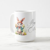 イースター・バニーのお客様 陶器マグカップ コーヒーマグカップ (正面左)