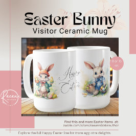 イースター・バニーのお客様 陶器マグカップ コーヒーマグカップ